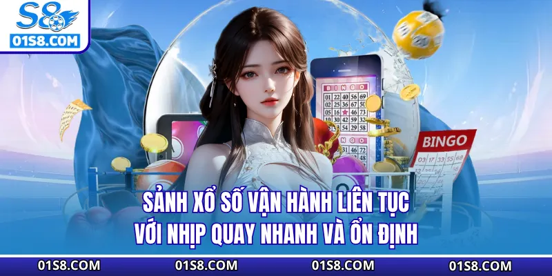 Sảnh xổ số vận hành liên tục với nhịp quay nhanh và ổn định
